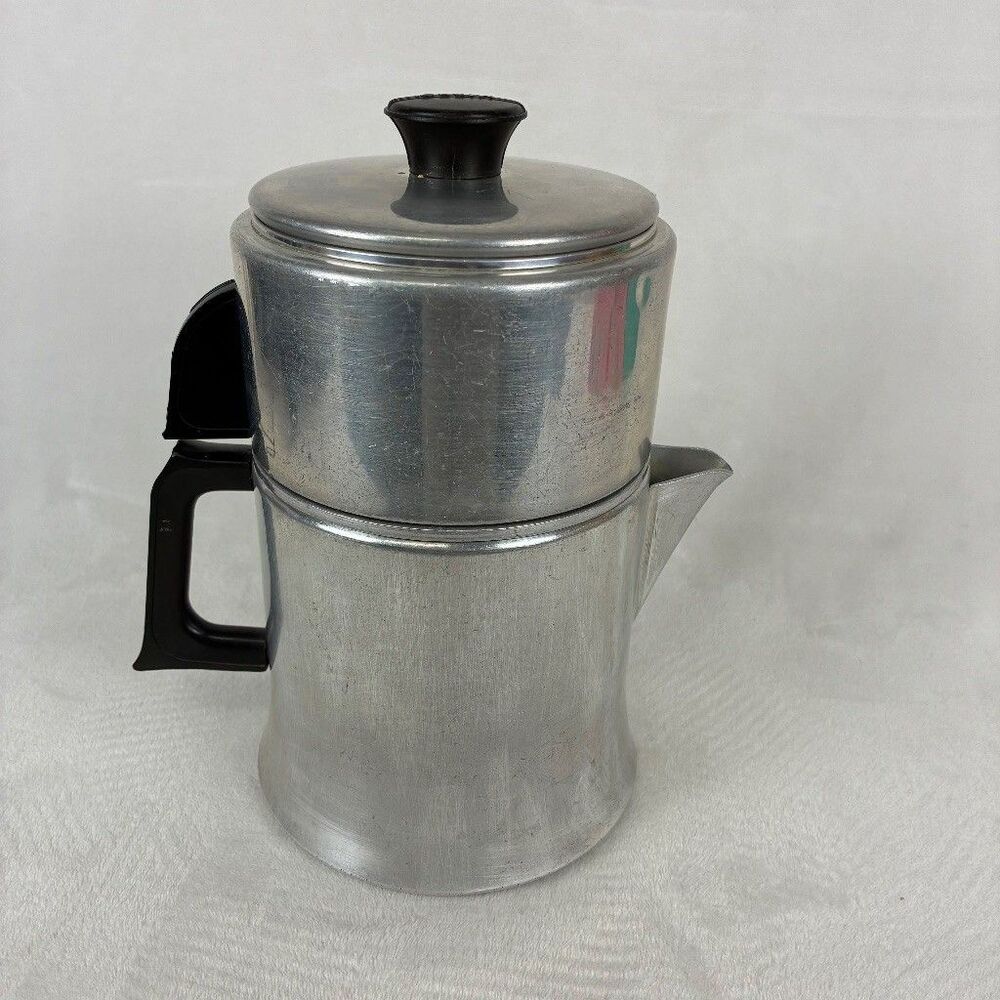 Vintage Mirro Aluminum 8 Cup Drip Coffee Maker Pot USA Camping Percolator Retro - Picture 4 of 12